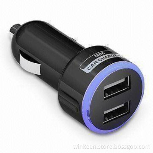 In-car Charger with Dual USB Ports and 2.1A Output, Ideally Designed for Smartphones and iPad